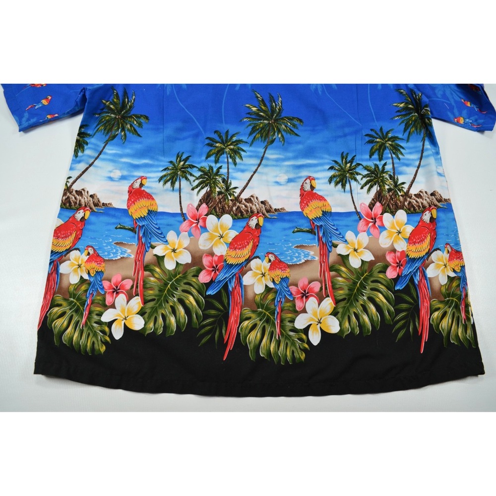 Vintage‎ Pacific Legend Hawaiian Shirt Blue Parrot Print XL EUC - Picture 16 of 16